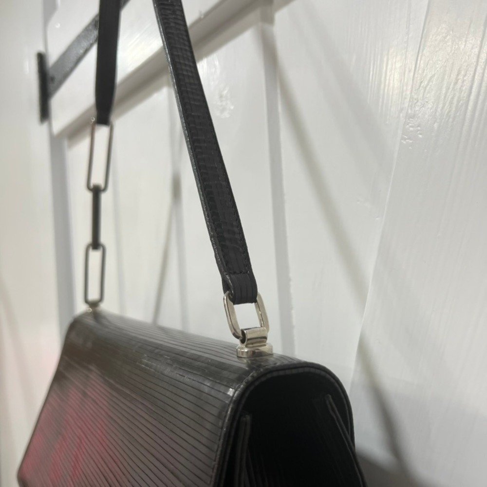PIBRA Leather Shoulder Purse Square Structure Black Leather Italy - Picture 13 of 16